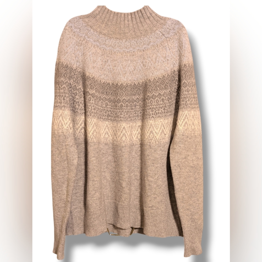 ​🐳 Vineyard Vines Fair Isle Mock Neck Merino Cashmere Blend Sweater - Size M - Picture 3 of 6